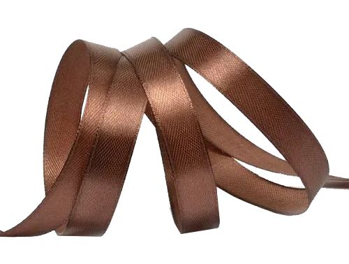 Лента атласная 12 мм  (коричневая, темный шоколад)