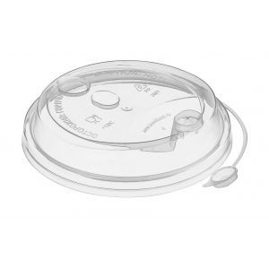 крышка д/стакана 300,400мл d=90мм прозрачная глянцевая с питейником ПП *