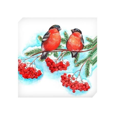 НГ салфетки 25х25 НГ Снегири/50