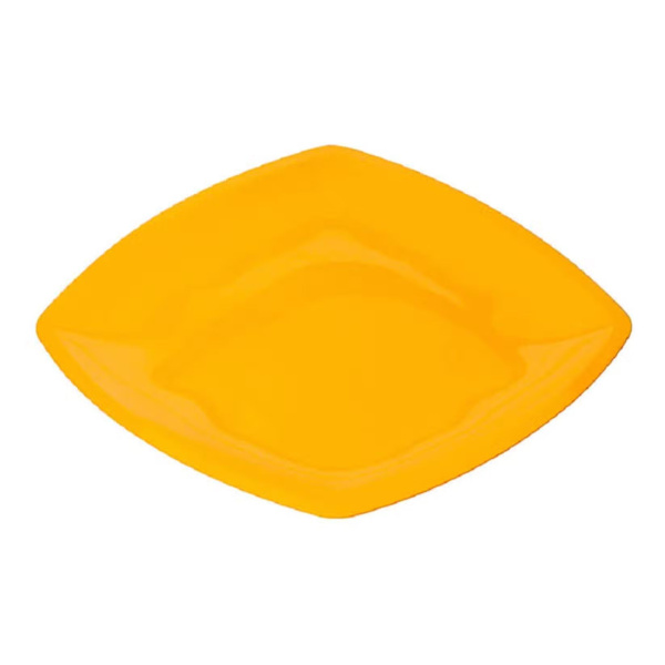 тарелка квадратная ПП 230х230 желтая/6