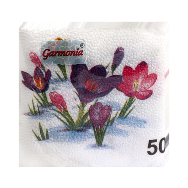 салфетки 25х25  Крокусы/50