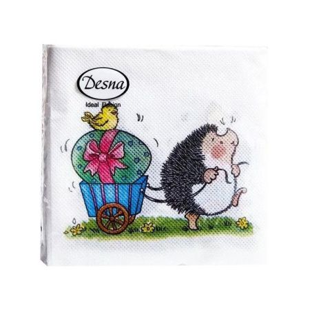 салфетки 25х25 DesnaDesing Веселый ежик /40