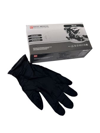 перчатки нитриловые ЧЕРНЫЕ M 50пар ЧЗ