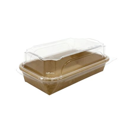 контейнер бум. 400 мл Optiline с пласт. крышкой 140х80х48 *