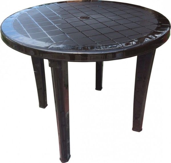 стол пластиковый  коричневый 88х72 круглый