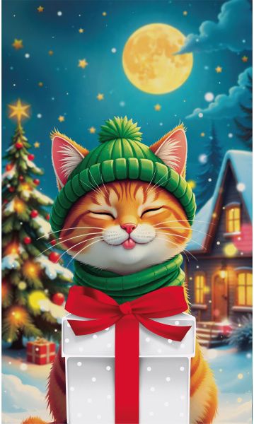 пакеты п/п 260х430/40 НГ Котик с подарком ЛАМ/100