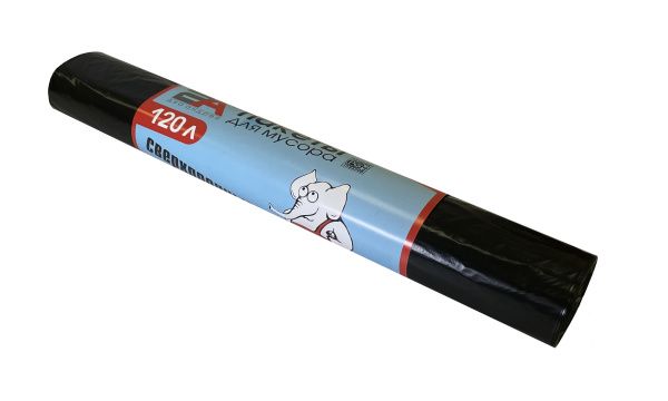 пакеты д/мусора 120л 20шт "Слоны в рулоне" 2А черн.