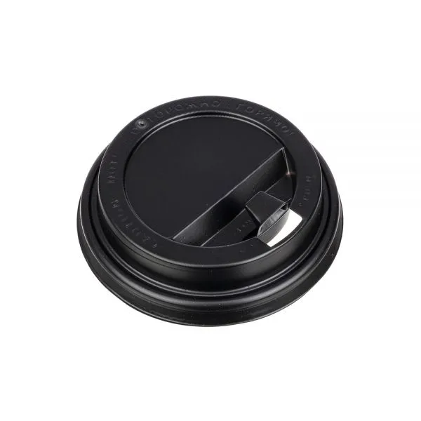 крышка д/стакана 250мл d=80мм черная с питейником/50 *