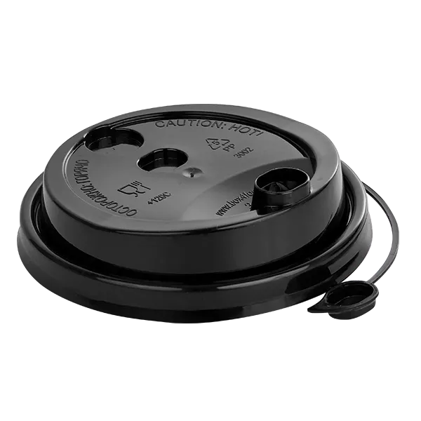 крышка д/стакана 250мл d=80мм черная с питейником ПП