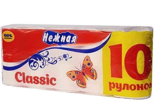 бумага туалетная НЕЖНАЯ 2-сл/10