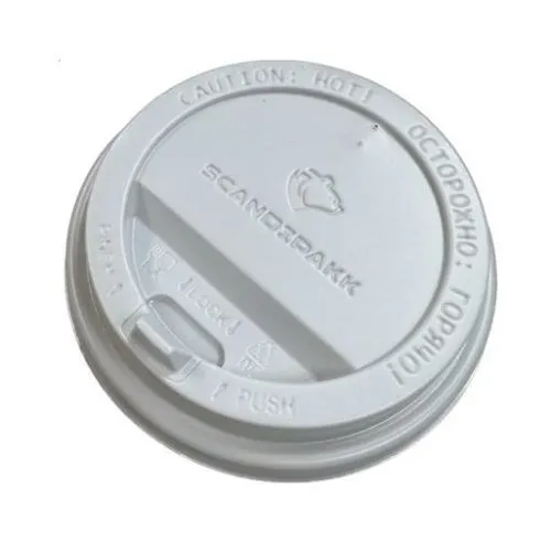 крышка д/стакана 250мл d=80мм белая с питейником Скандипакк *