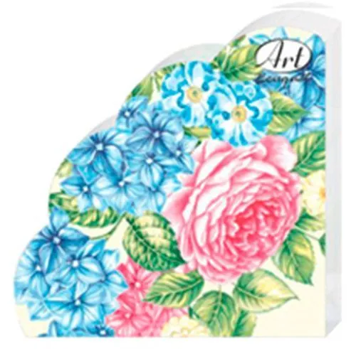 салфетки круглые 3-сл d-32 Rondo Гортензии и розы /12